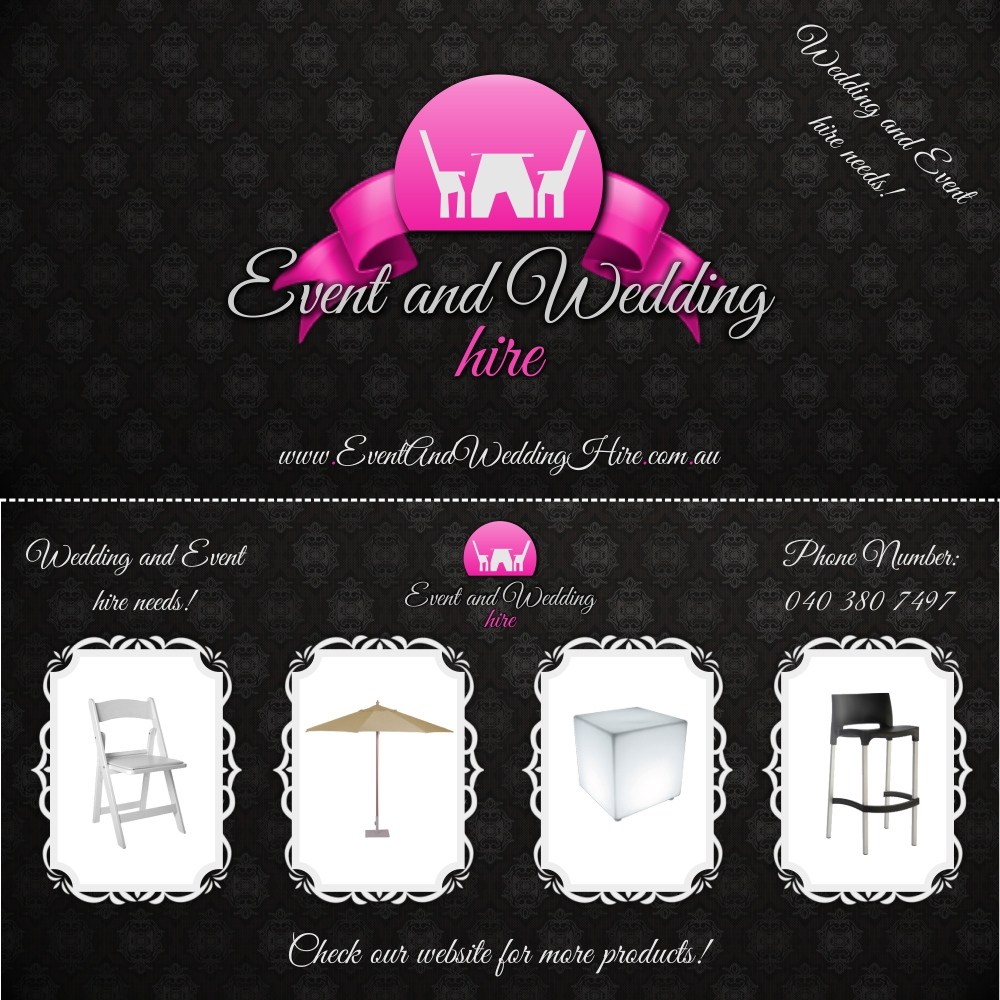 Flyer Design by Vasko Tasev for event and wedding hire | Design #2568747
