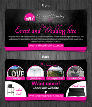 Flyer Design by ESolz Technologies for event and wedding hire | Design #2556468