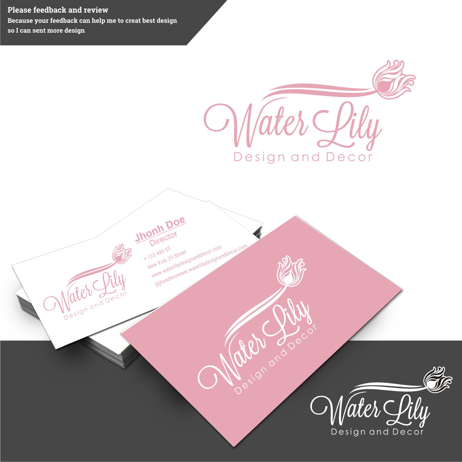 Logo Design by tjahyoahmad™ for Water Lily Design and Decor | Design #15033156