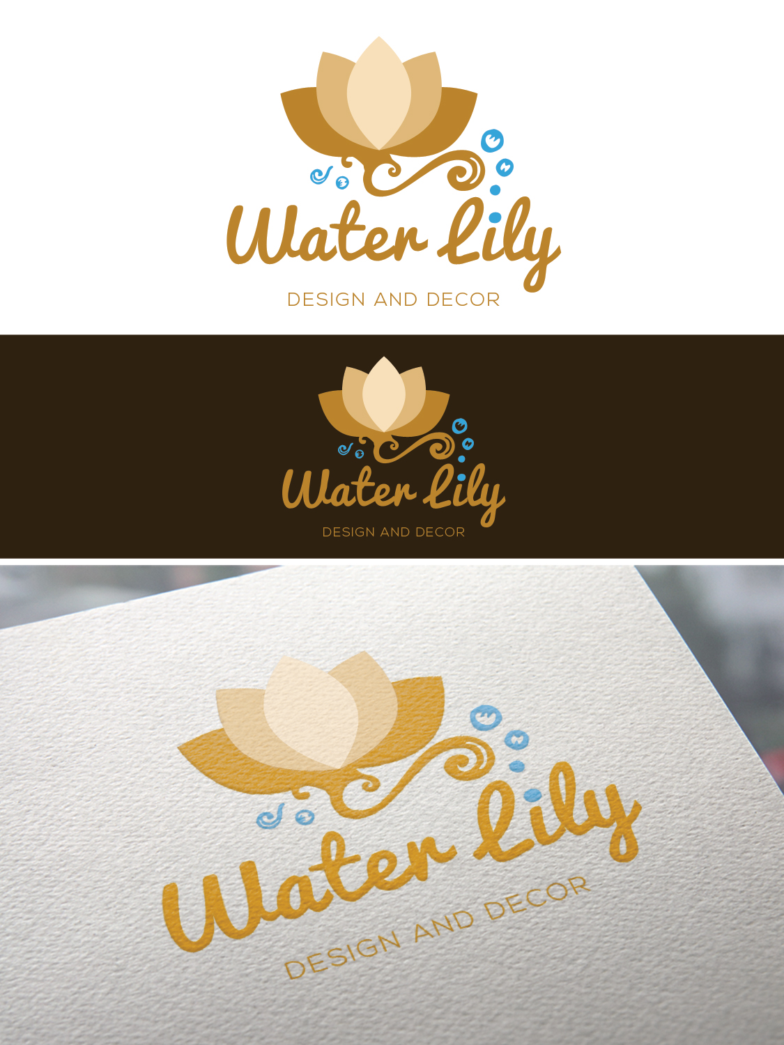 Logo Design by ivo_i_ivanov for Water Lily Design and Decor | Design #15051255