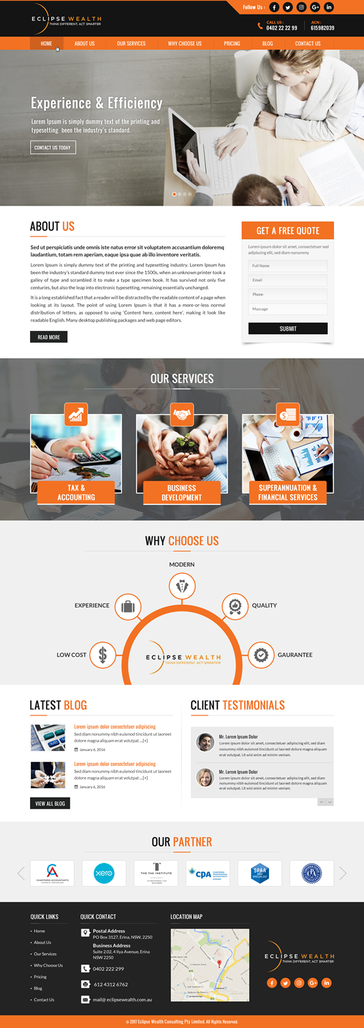 Wordpress Design by jdv for Robson Accounting  | Design #14864649
