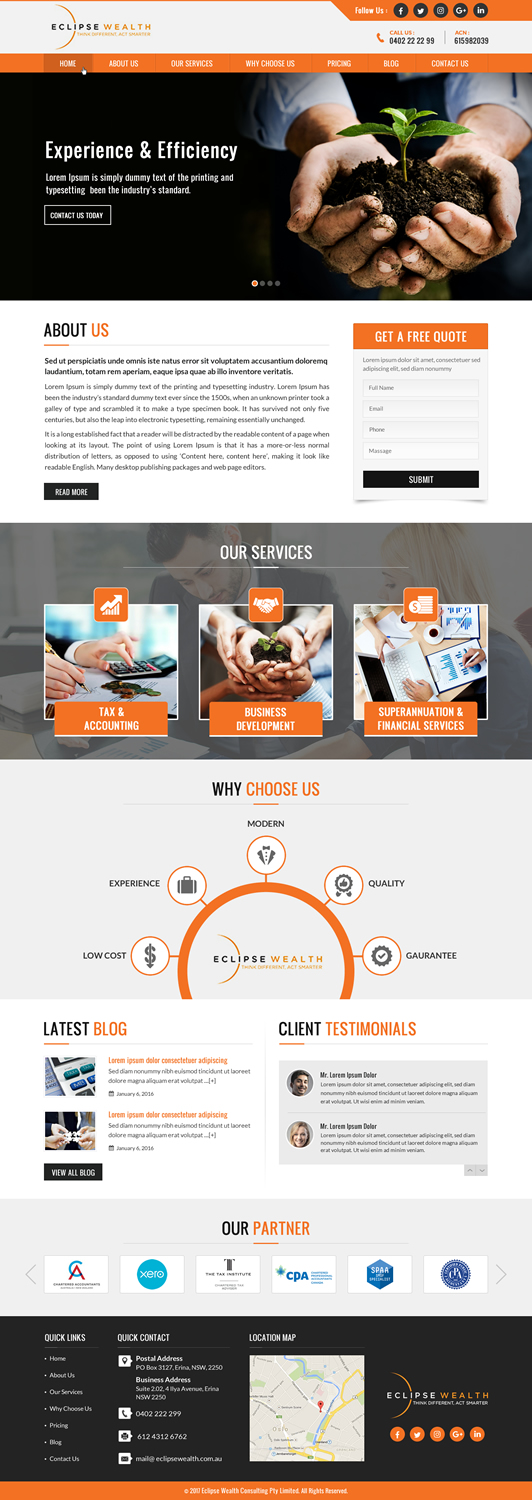 Wordpress Design by jdv for Robson Accounting  | Design #14864706