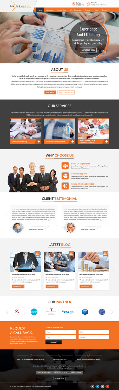 Wordpress Design by jdv for Robson Accounting  | Design #14873797
