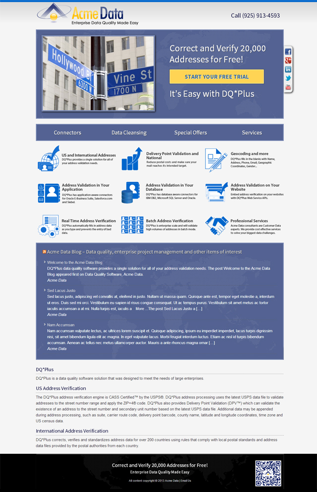 Landing Page-Design von  Xclusive für Acme Data | Design #2701078