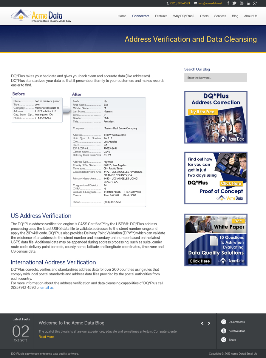 Design de Page d'Accueil par Kreative Ideaz pour Acme Data | Design #2732182