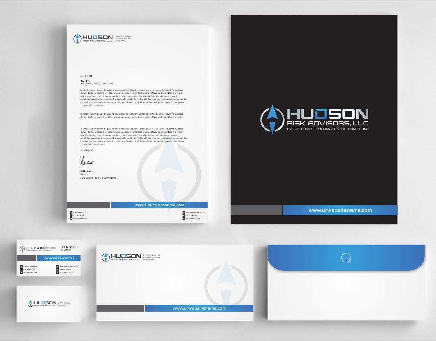 Diseño de Papelería por AwsomeD para Hudson Risk Advisoirs, LLC | Diseño #14866778