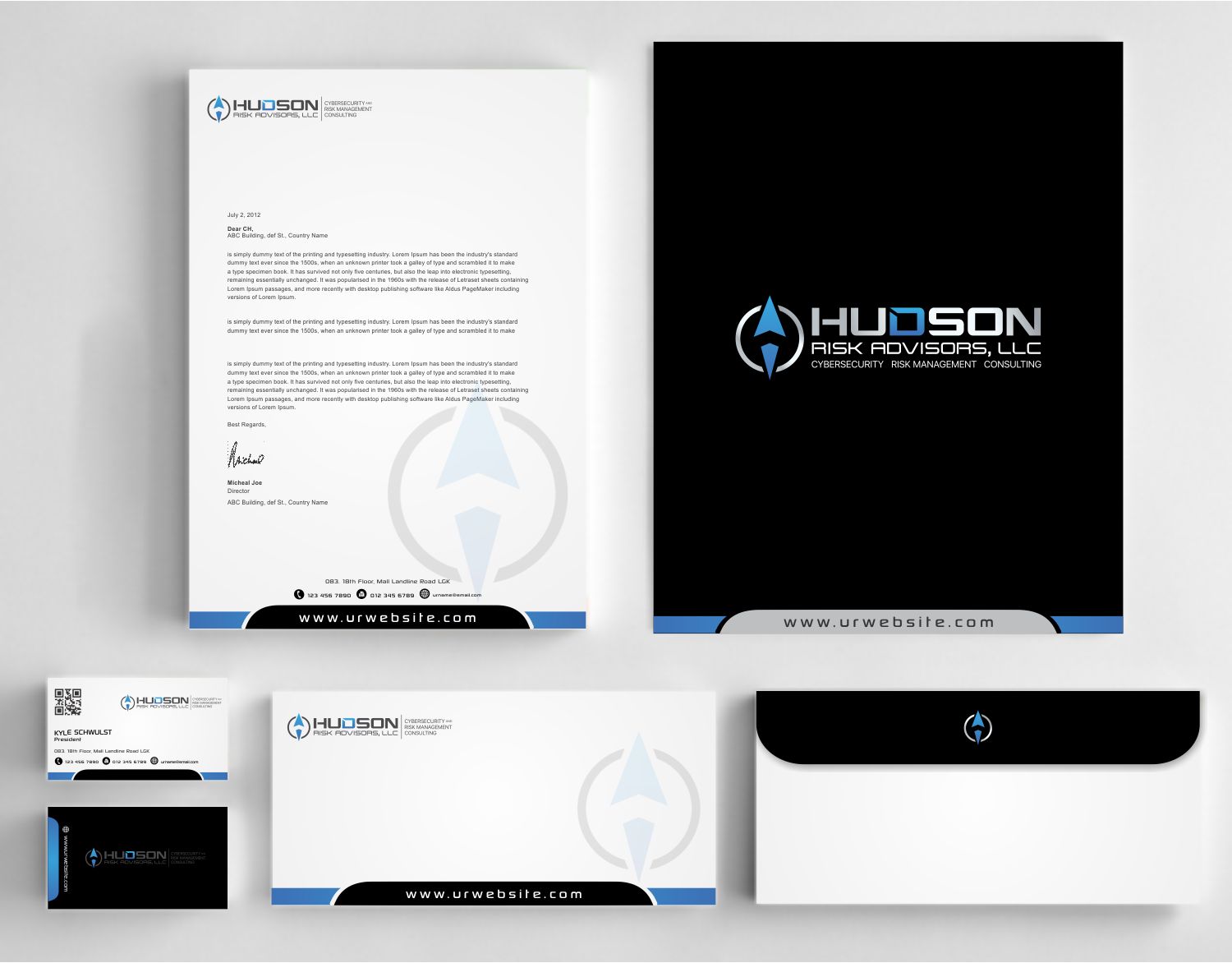 Diseño de Papelería por AwsomeD para Hudson Risk Advisoirs, LLC | Diseño #14866780