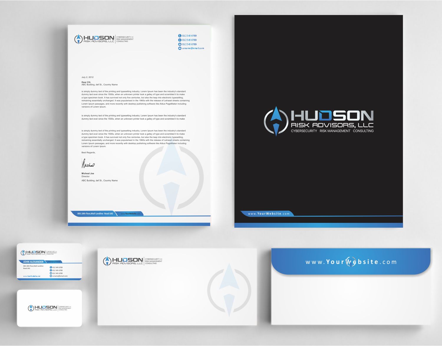 Diseño de Papelería por AwsomeD para Hudson Risk Advisoirs, LLC | Diseño #14866781