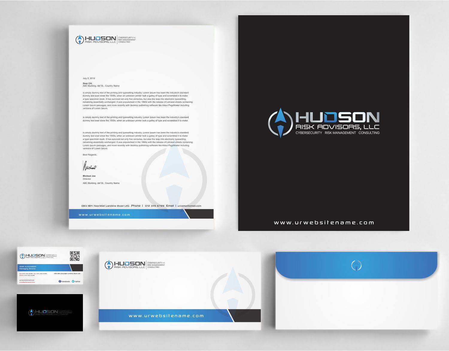 Diseño de Papelería por AwsomeD para Hudson Risk Advisoirs, LLC | Diseño #14866782