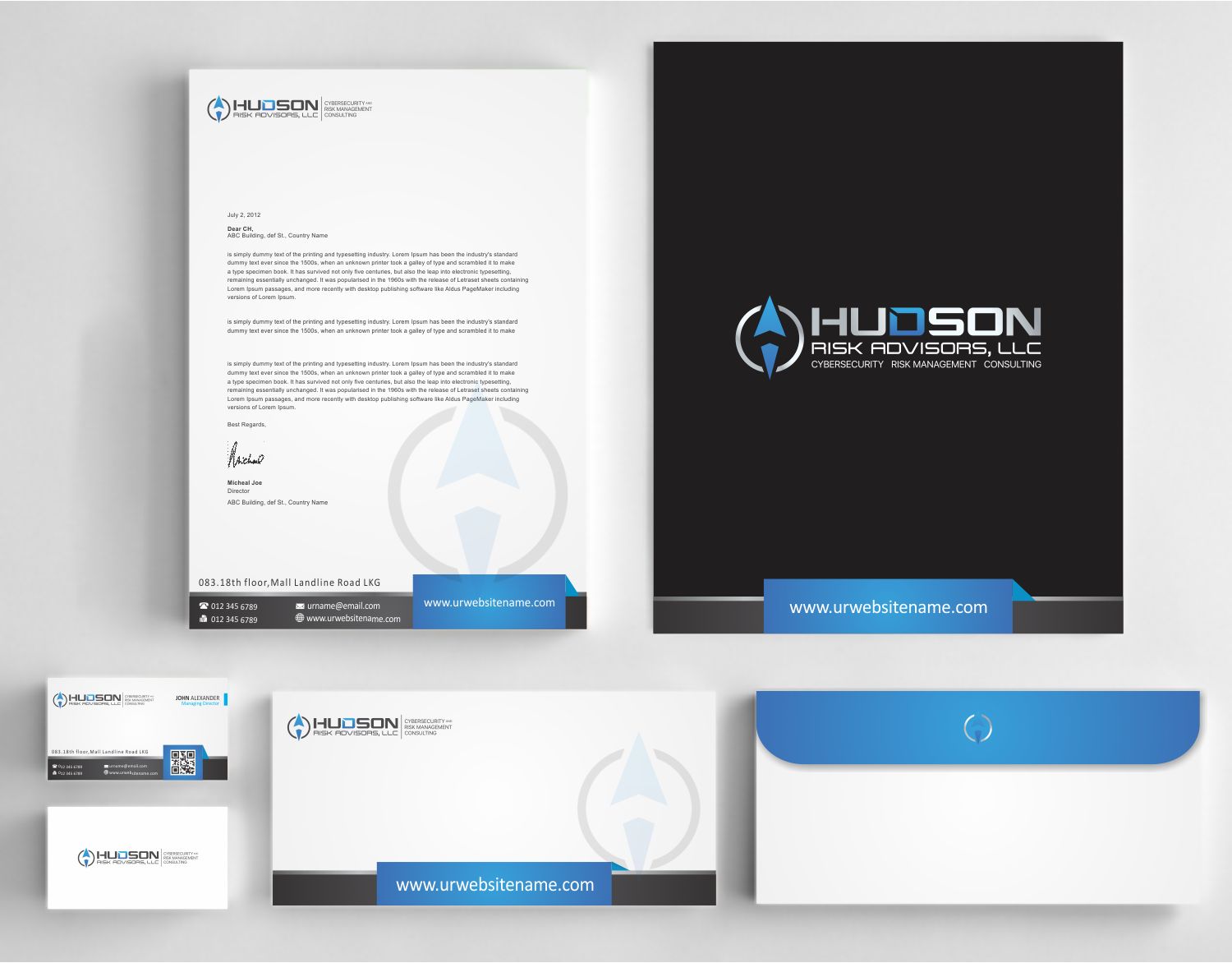 Diseño de Papelería por AwsomeD para Hudson Risk Advisoirs, LLC | Diseño #14866783