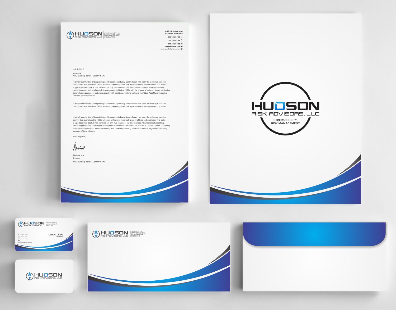 Schreibwaren-Design von szabist für Hudson Risk Advisoirs, LLC | Design #14866820