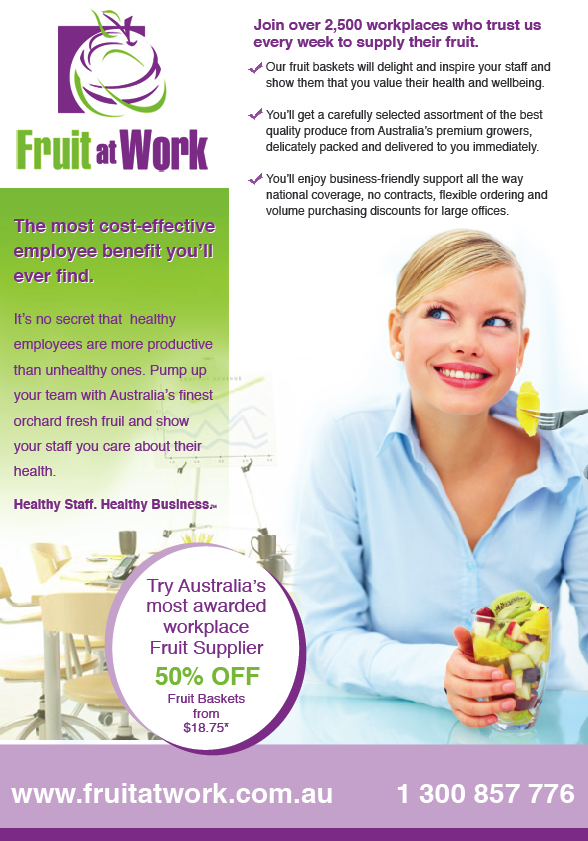 Design Publicitaire par Wendy Rother Designs pour Fruit at Work Pty Ltd | Design #39061