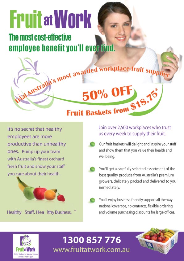 Advertisement Design by cool design for Fruit at Work Pty Ltd | Design #37378