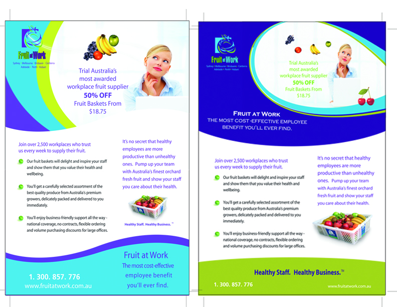 Design Publicitaire par Neva Deshawn's  Design Studio pour Fruit at Work Pty Ltd | Design #37090