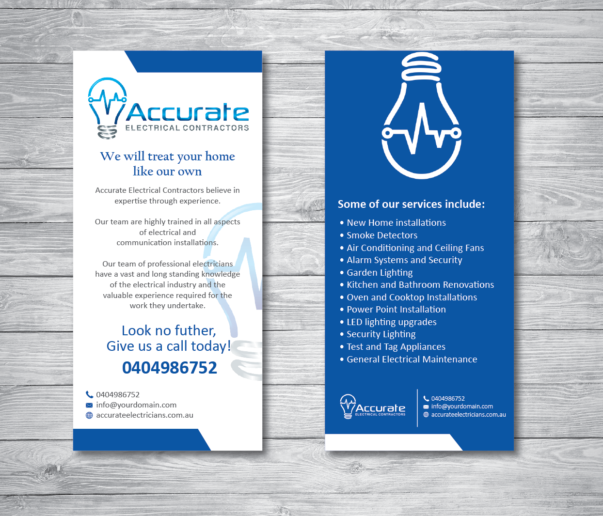 Flyer Design by alex989 for Accurate Electrical Contractors  | Design #14892908