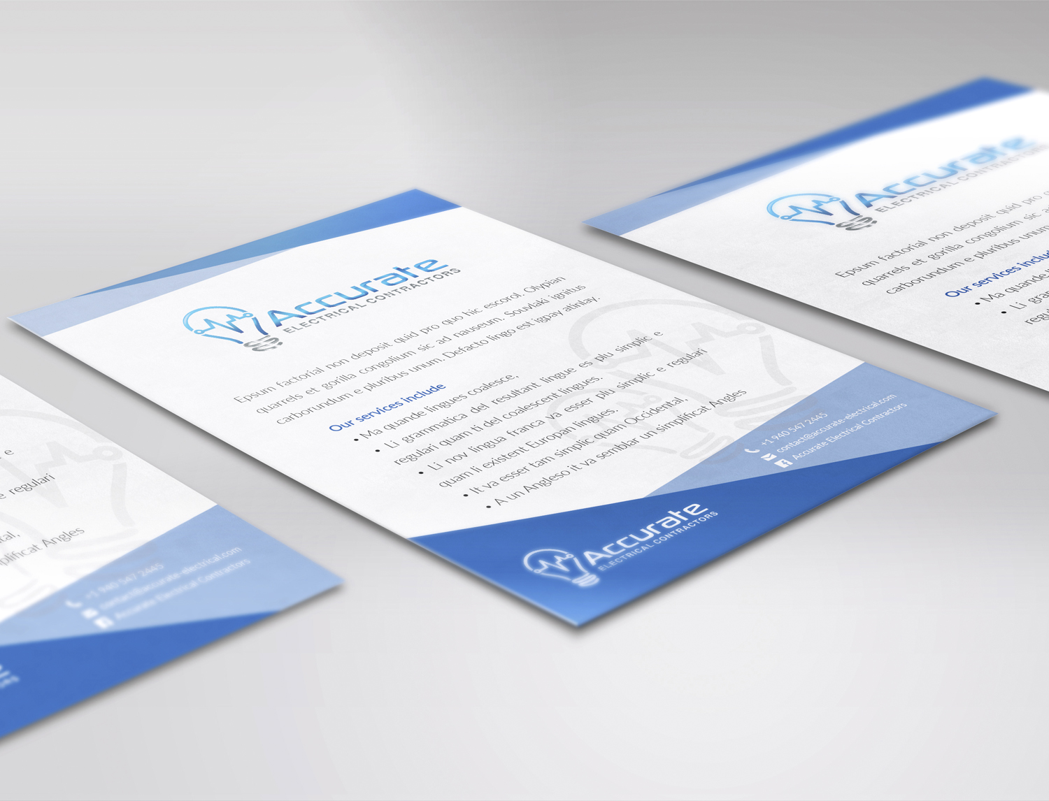 Flyer-Design von Manke Creative für Accurate Electrical Contractors  | Design #14884994