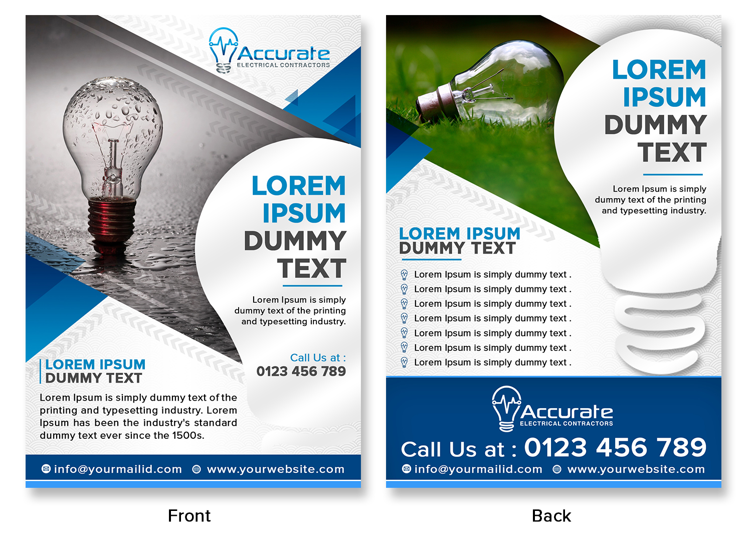 Design de Flyer par SAI DESIGNS pour Accurate Electrical Contractors  | Design #14905682