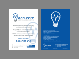 Flyer Design by Abiyoso28 for Accurate Electrical Contractors  | Design: #15053572
