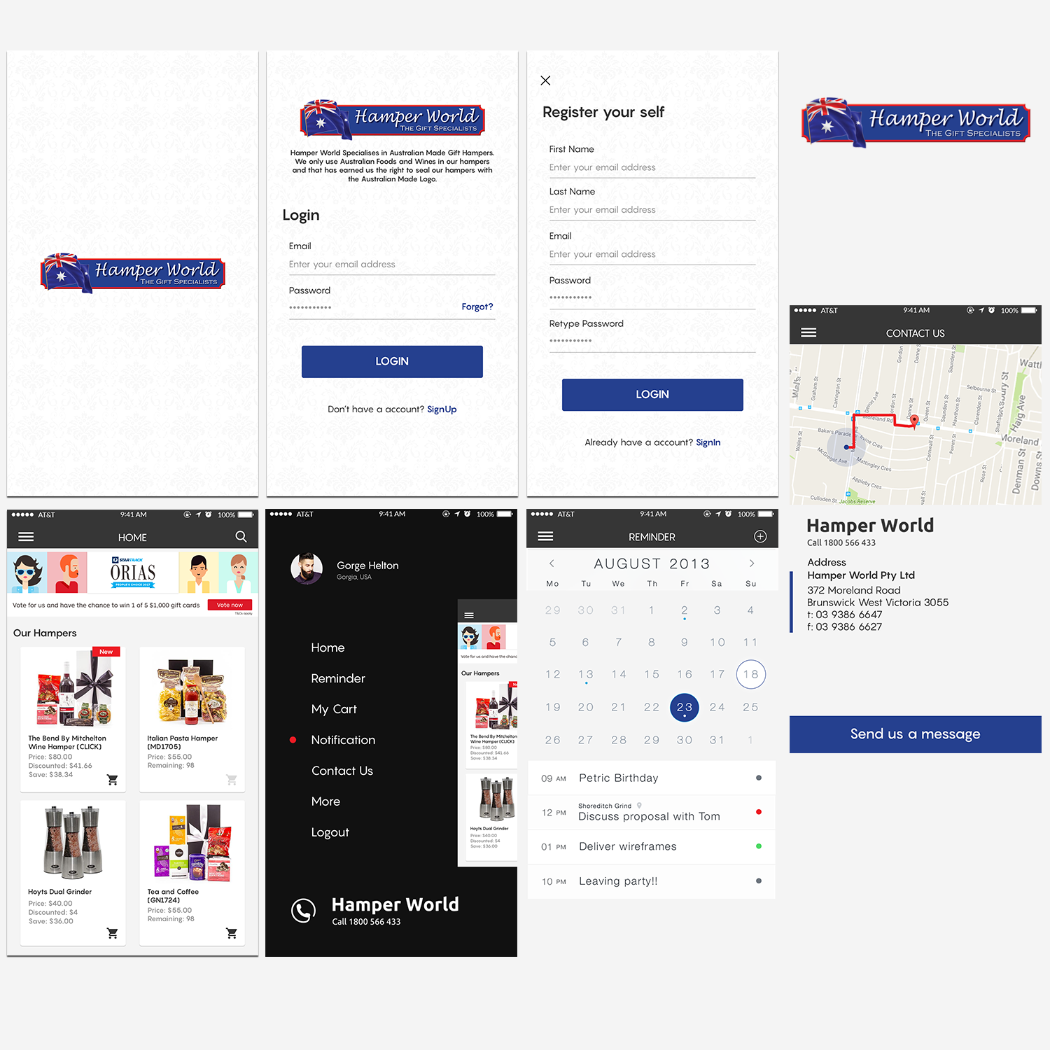 Diseño de aplicación (App) por DesignCarry para Hamper World Pty Ltd | Diseño #14992357