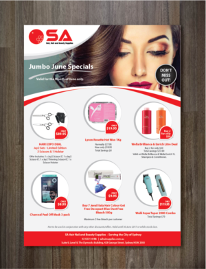 Hair and Beauty wholesaler Monthly Sales/Specials Flyer for the month of June  | Flyer Design by alex989