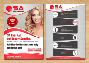 Hair and Beauty wholesaler Monthly Sales/Specials Flyer for the month of June  | Flyer Design by ecorokerz