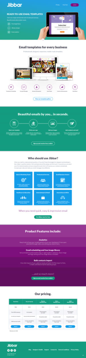 Landing Page Design by pb for Jibbar Pty Ltd | Design: #14880700
