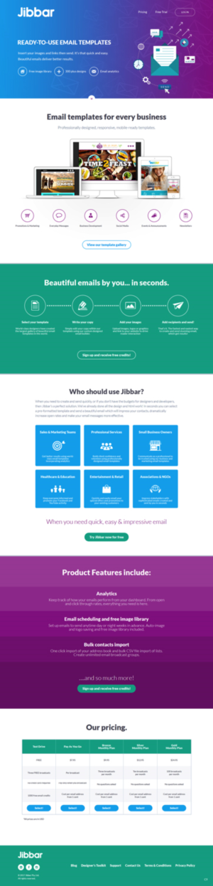 Landing Page Design by pb for Jibbar Pty Ltd | Design: #14880701