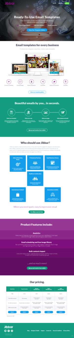 Landing Page Design by pb for Jibbar Pty Ltd | Design: #14880704
