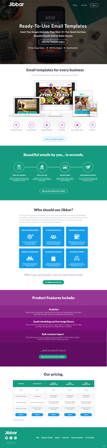 Landing Page Design by pb for Jibbar Pty Ltd | Design #14880707