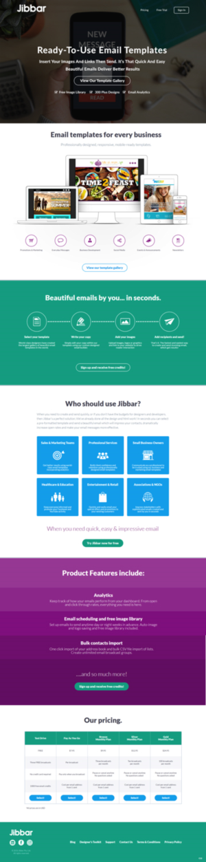 Landing Page Design by pb for Jibbar Pty Ltd | Design: #14880707