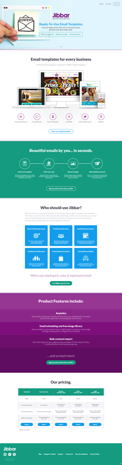 Landing Page Design by pb for Jibbar Pty Ltd | Design #14880737