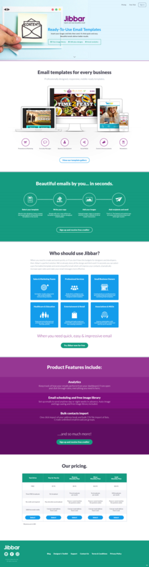 Landing Page Design by pb for Jibbar Pty Ltd | Design: #14880737