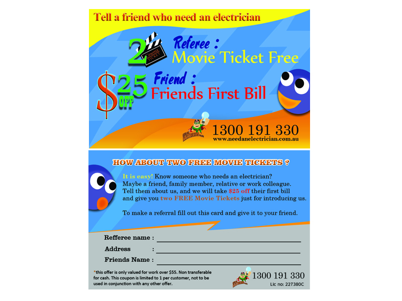 Design de Carte de Visite par rookie pour Need An Electrician Pty Ltd | Design #570529