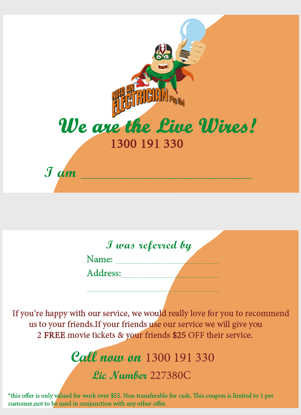 Business Card Design by Nitish for Need An Electrician Pty Ltd | Design #567716