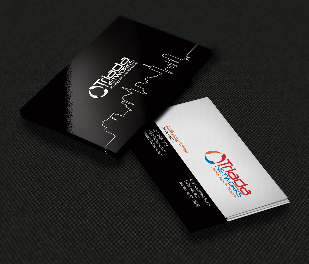 Visitenkarten-Design von Sergio Coelho für Triada Networks LLC | Design #14890576