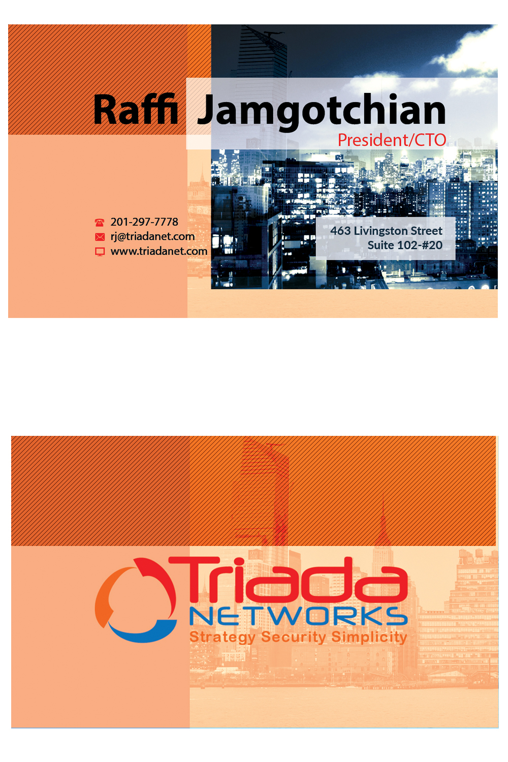 Design de Carte de Visite par diana popescu pour Triada Networks LLC | Design #14893095