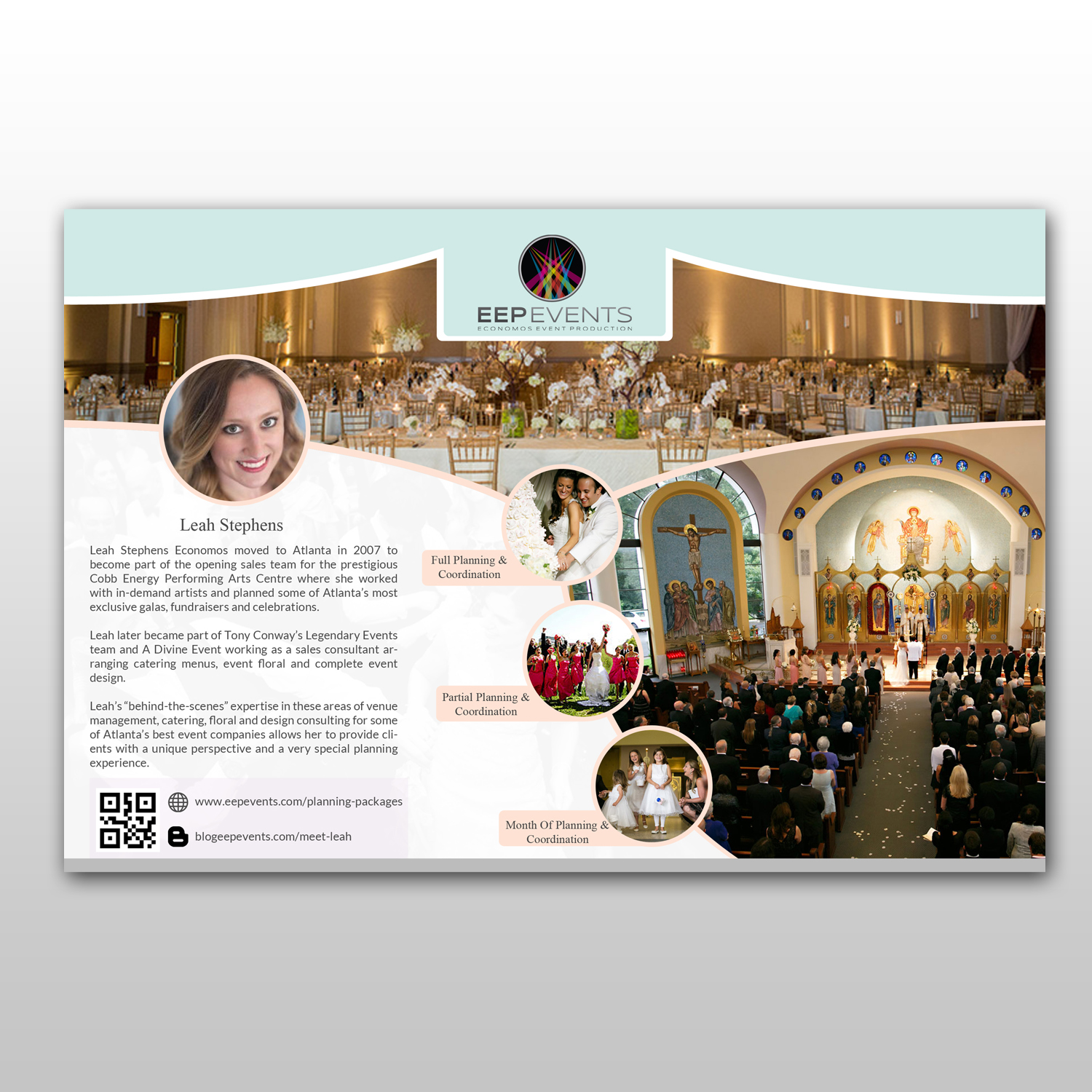 Feminine Elegant Wedding Planner Flyer Design For Leah Economos