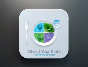 Divest Your Plate icon with organic, environmentally friendly feel | Icon Design by nafizrahat