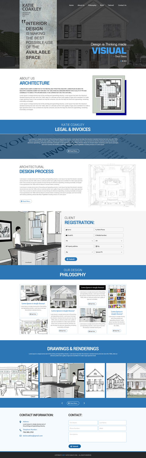Web Design by Dream Logo Design for Katie Coakley Interior Design, LLC | Design #14945922