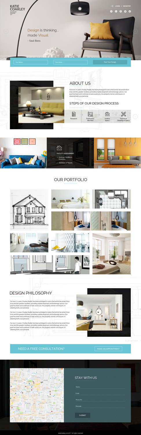 Web Design by Dream Logo Design for Katie Coakley Interior Design, LLC | Design #14945923