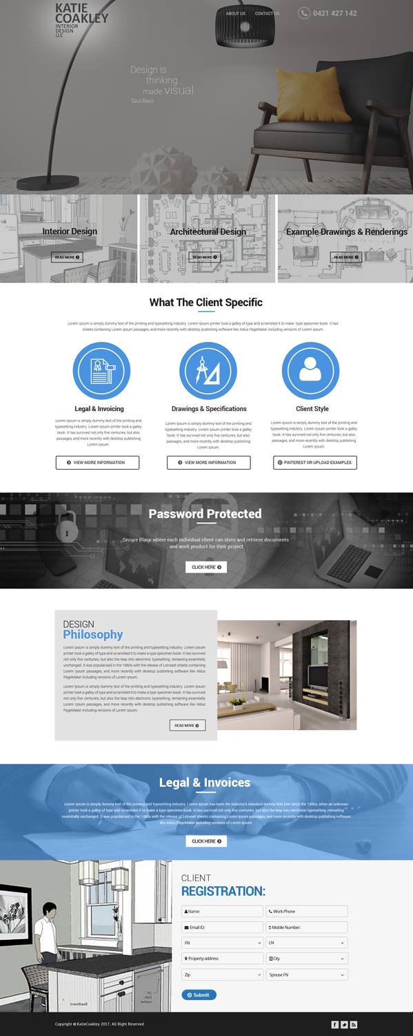 Diseño Web por Dream Logo Design para Katie Coakley Interior Design, LLC | Diseño #14956408