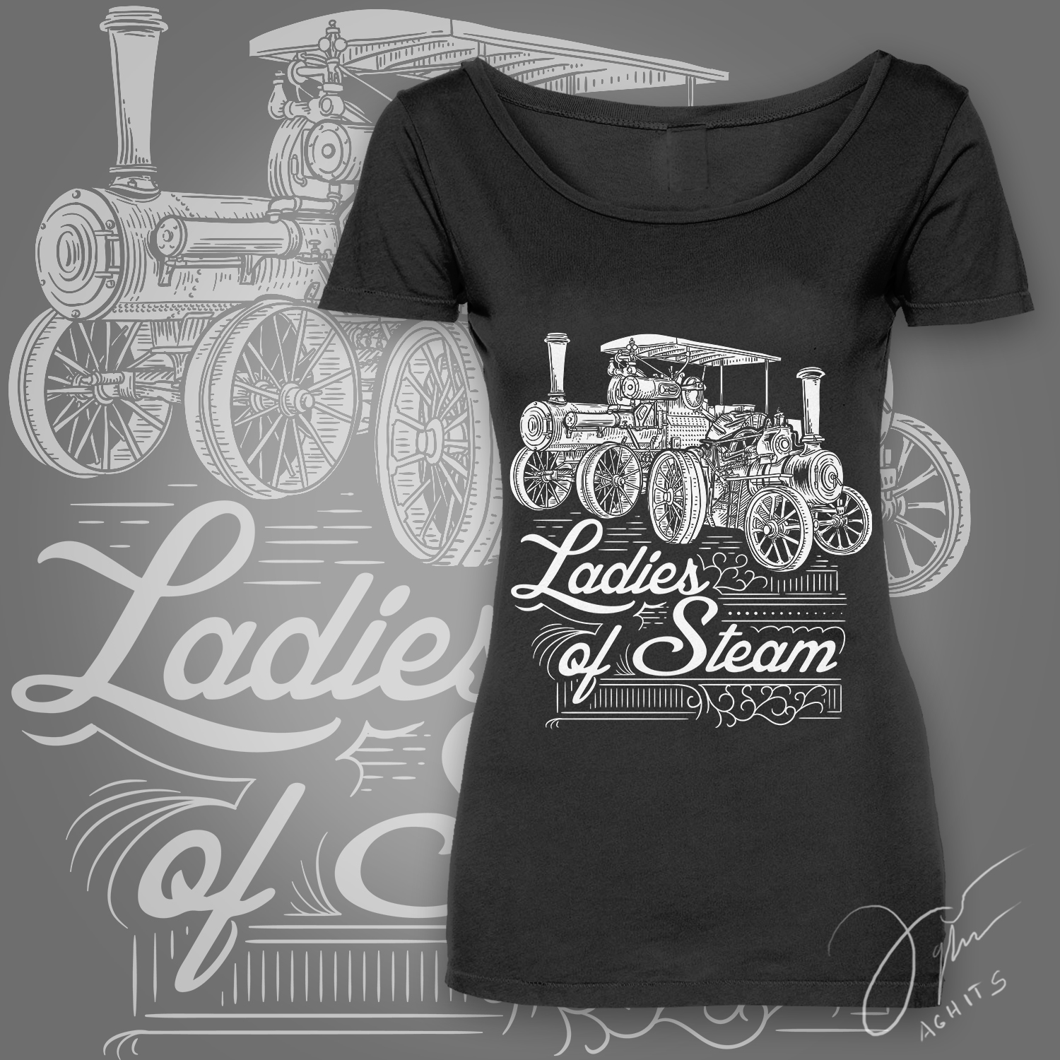 T-Shirt-Design von aghits für Ladies of Steam  | Design #15080045