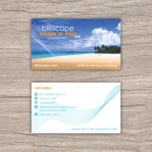 Blisscape: Travel business card redesign | Business Card Design by Katyas Art and Design
