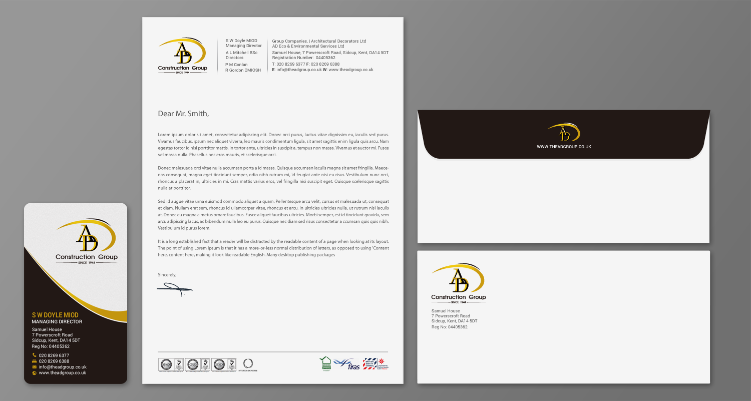 Stationery Design by chandrayaan.creative for AD Construction Group | Design #14965964