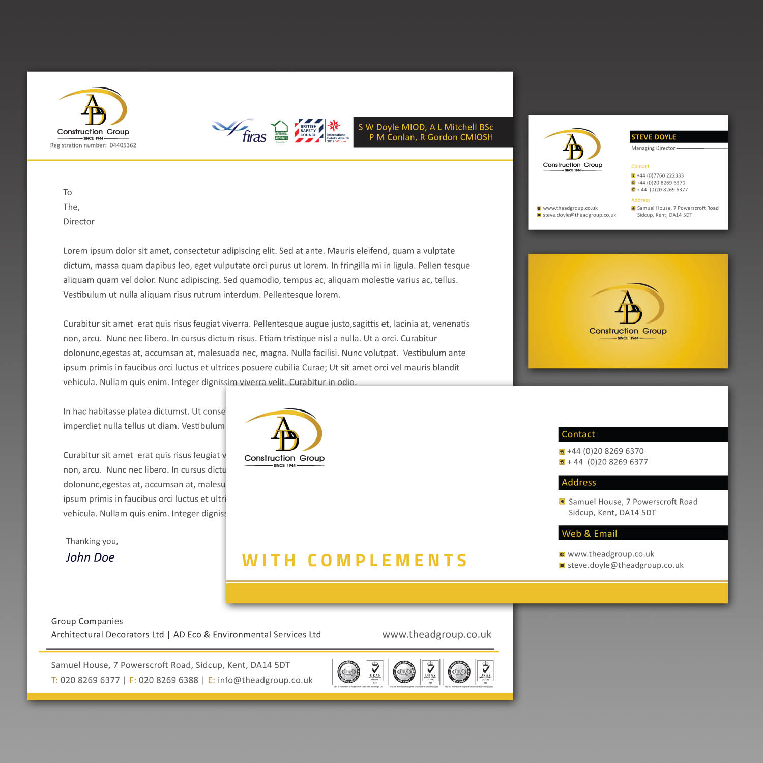 Stationery Design by Creative Jiniya for AD Construction Group | Design #14899906