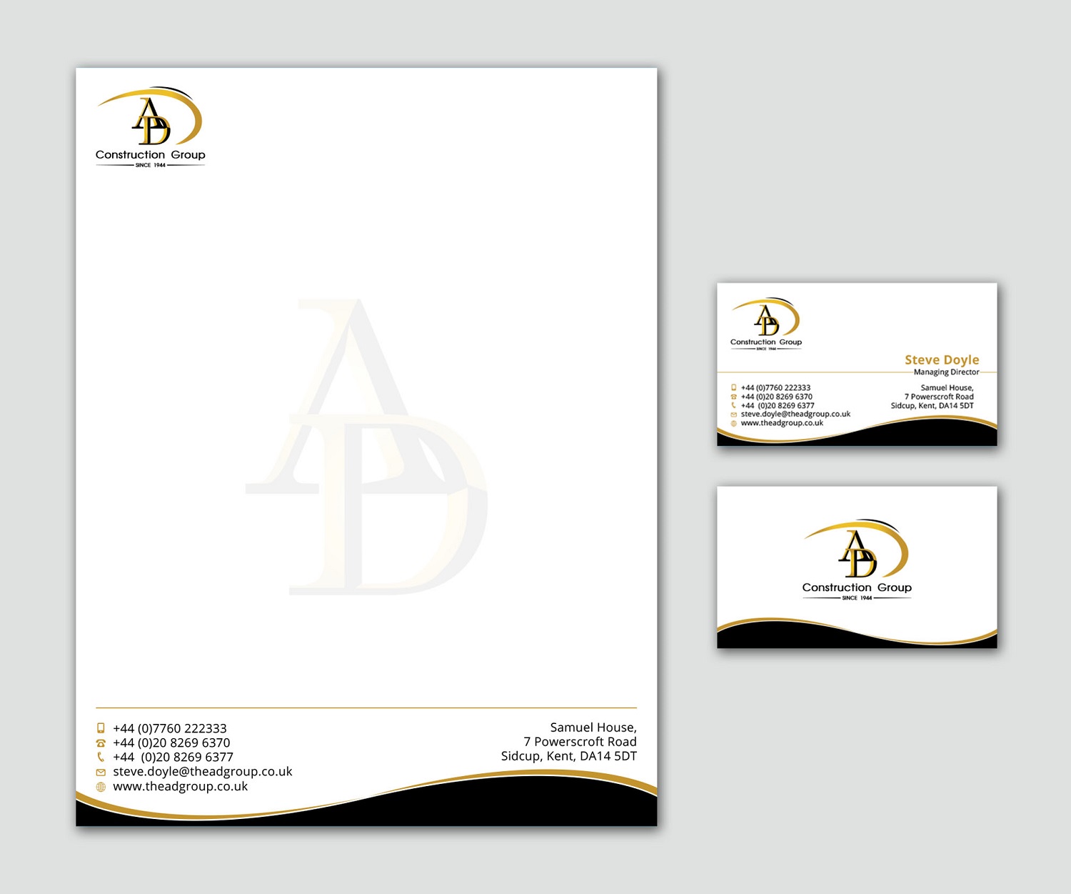 Stationery Design by Graphic Flame for AD Construction Group | Design #14965921