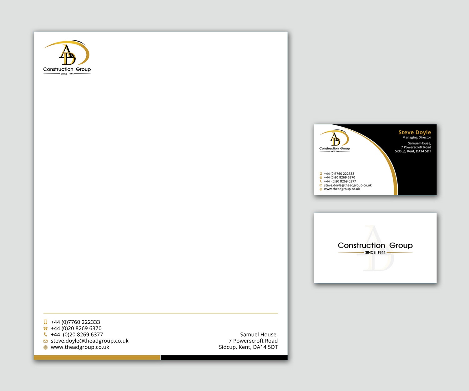 Stationery Design by Graphic Flame for AD Construction Group | Design #14965922