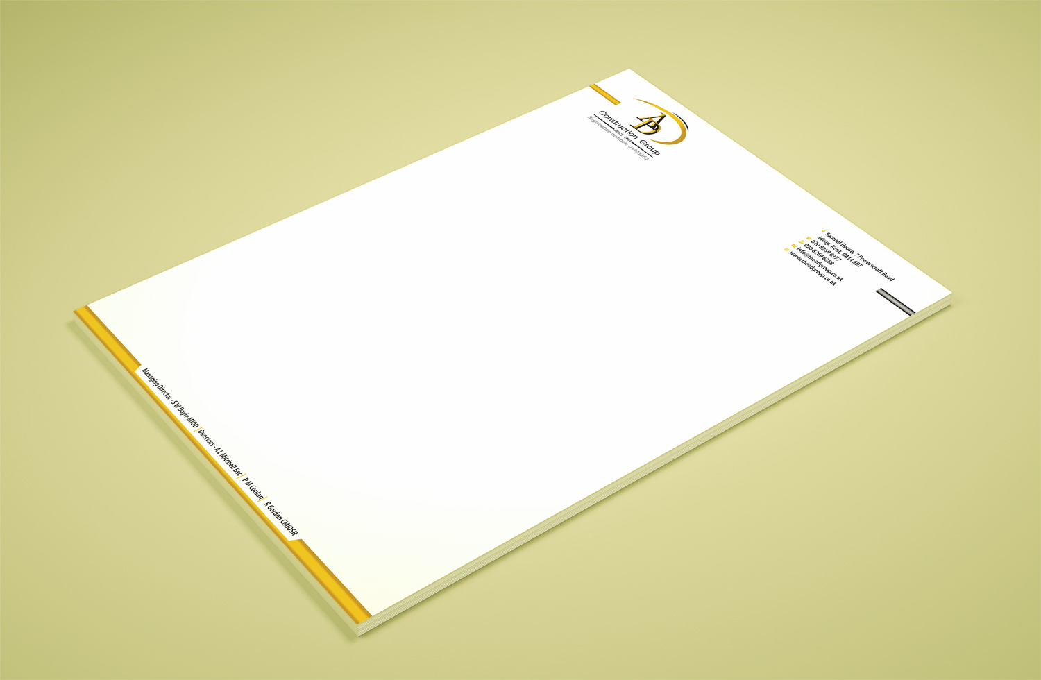 Stationery Design by Petter Goms for AD Construction Group | Design #14976648