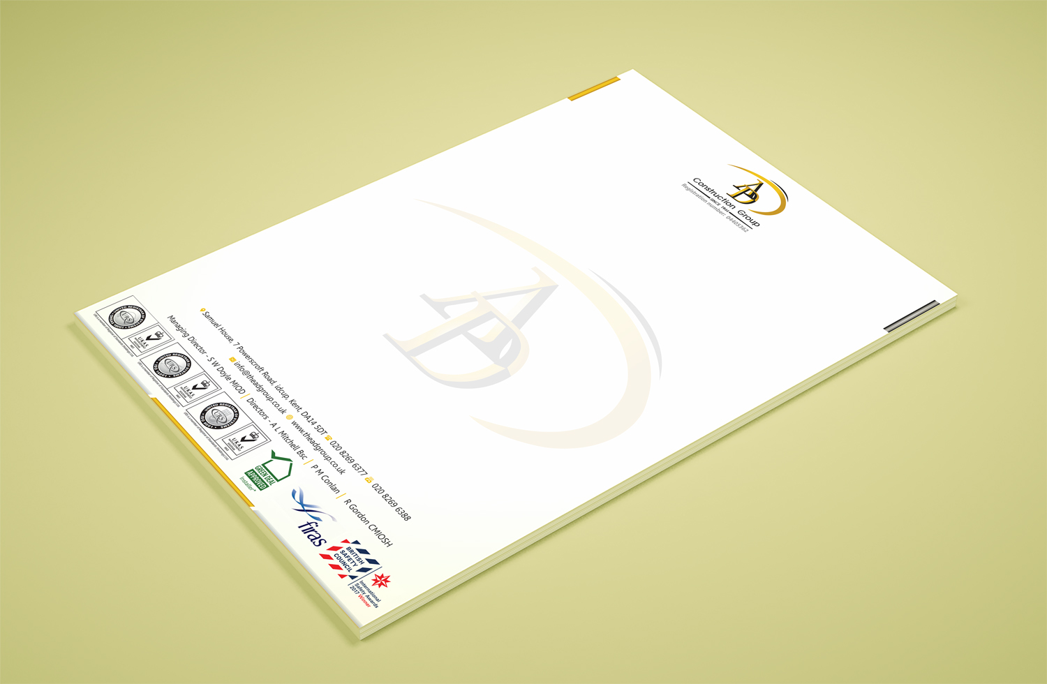 Stationery Design by Petter Goms for AD Construction Group | Design #14978928