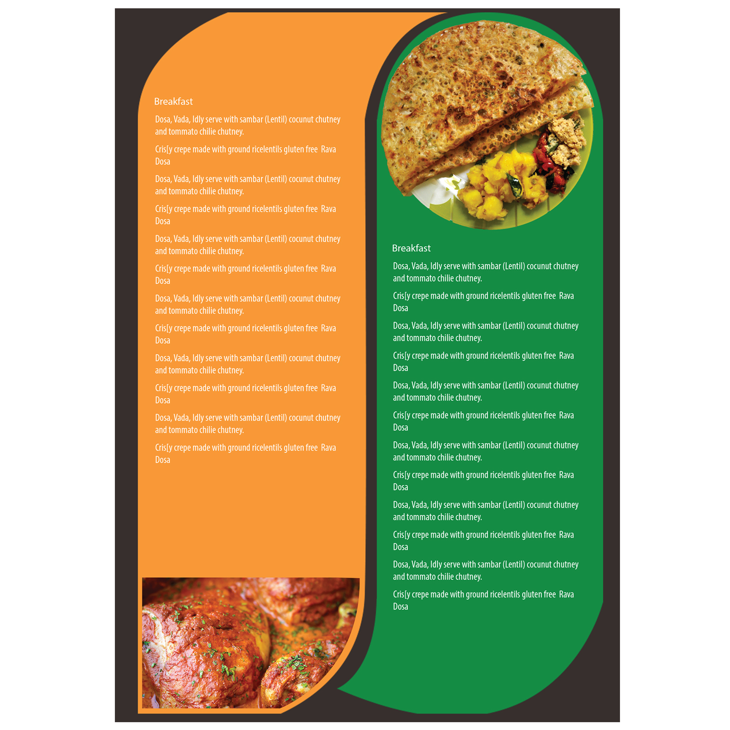 elegant professional indian restaurant menu design for a company indian restaurant menu design
